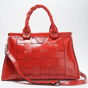 NWT Patricia Nash Woven Leather Zaragoza Satchel